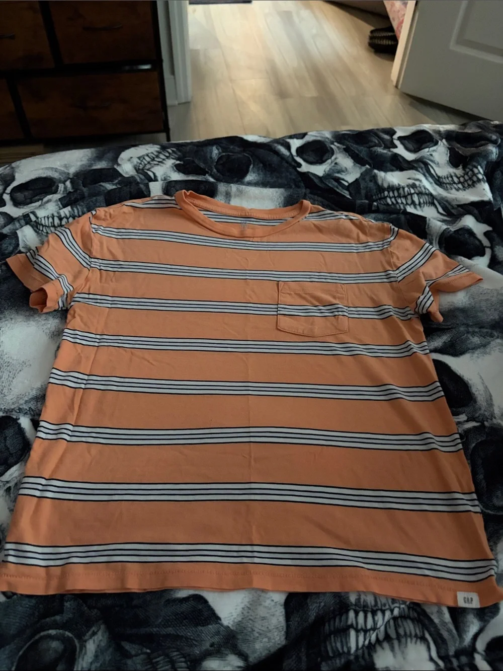 GAP Orange Striped Pocket Tee